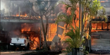 The destroyed Gold Coast home. Image: Nine News